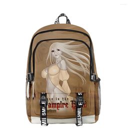 Backpack Dance In The Vampire Bund Denim Bag Anchor Unisex 3D Oxford Cloth Travel Style Harajuku School