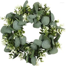 Decorative Flowers Artificial Eucalyptus Wreath Plants Background Wall Window Spring Summer Farmhouse Decor Wedding Party Supplies