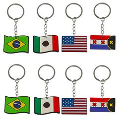 Keychains Lanyards National Flag Keychain For Tags Goodie Bag Stuffer Christmas Gifts Key Chain Ring Gift Fans Rings Keyring Suitable Otb6U
