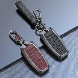 Car Key Zinc Alloy Cowhide Car Remote Key Case Fob For Hyundai Genesis G80 GV70 GV80 2019 2020 2021 2022 TPU 4/6/8 Button Accessories T240509