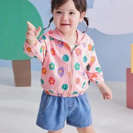 Jackets 0-6 Yrs Baby Coat Summer Cartoon Printed Top Children's Cute Clothes Boys' Girl Windbreaker Little Girls Clothing Hooded Jacket