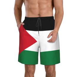 Men's Shorts Mens Palestinian flag beach pants surfing shorts M-2XL polyester swimsuit running Y240507