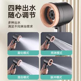 Bathroom Shower Heads New Design Soft Bristle Brush Shower Head Bathroom 3 Jettings Water Saving Filtration Round Rainfall Adjustable Nozzle Sprayer