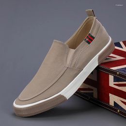 Casual Shoes Men's Spring Canvas Leisure Anti-slip Driver Work Lightweight Breathable Slip On Men Shoes#23109