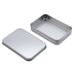 Plain silver tin box 88mm60mm18mm rectangle tea candy business card usb storage boxes case sundry organizer9605062