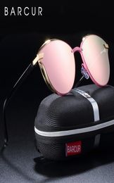 Sunglasses BARCUR Luxury Polarised Women Round Sun Glassess Ladies Lunette De Soleil Femme 2211232805602
