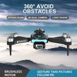 Drones F169 WIFI FPV Professional Height Hold Four Obstacle Avoidance RC Drone 8K HD Dual Camera Foldable Four Helicopter d240509