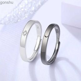 Couple Rings 2 pieces/pair for matching the sun and moon couple for friendship couple for open adjustable ring set minimum engagement ring couple set WX