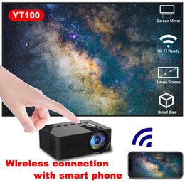 Projectors YT100 new home projector with wireless Connexion to mobile phone low volume manual focus portable mobile home J240509