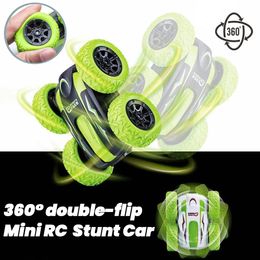 Mini Rc Stunt Car Remote Control Drift Car Double-Sided Flip 360 Degree High-Speed Electric Racing Childrens Toys for Boys 240509