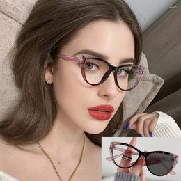 Sunglasses Cat Eye Women's Fashion Pochromic Lenses Sun Glasses Lady Vintage Pc Frame Classic Designer Shades