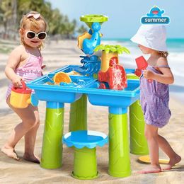 VAT OS 3-in-1 Beach Water Table Toy Childrens Splash Water Table Game Toy Outdoor Entertainment Water Sports Summer Beach Activities 240424