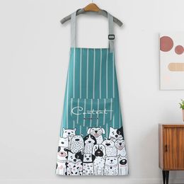 Apron kitchen household waterproof and oilproof womens fashion cooking housework work clothes net red adult apron canvas cute 240508