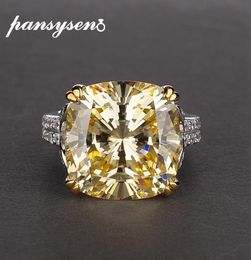 PANSYSEN Charms 1414mm Natural Citrine Rings for Women 100 Genuine 925 Sterling Silver Jewellery Engagement Anniversary Ring T20097252023