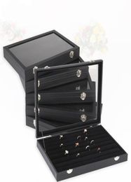 35x24 Multifunctional Black Leatherette Bangle Bracelet Earring Pendant Necklace Ring Display Box Holder Jewellery Show Case Velve5415216