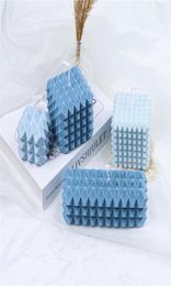 Craft Tools Cuboid Cone Silicone Candle Mold DIY Rectangle Aroma Bubble Square Soap 3D Stereo Decor Plaster Supplies Crystal Cinna1274639