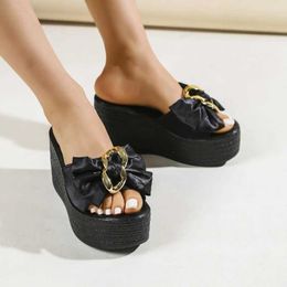 Slippers Ladies Shoes on Sale 2023 High Quality Basic Womens Summer Casual Women Bow Tie Zapatillas H240509