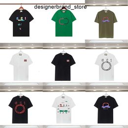 Designer t Shirt Mens Couple Luxury Universal Tee Womens All-match Clothes Washed Simple Fabric Printing Colourful White Fashion 1YD7