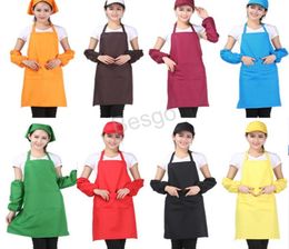 Pocket Craft Cooking Baking Aprons Household Adult Art Painting Solid Colours Apron Kitchen Dining Bib Customizable BH2950 TQQ6425569