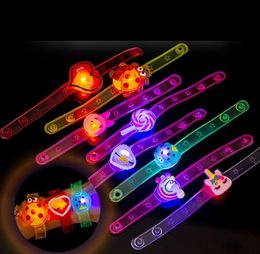 Creative Cartoon Luminous Bracelets Boys Girls Flash Wrist Band Glow In Dark Watch Christmas Party Decor Toy Kids Gifts