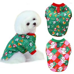 Dog Apparel Christmas Hoodies Winter Warm Fleece Lining Clothes For Small Dogs Snowman Snowflake Santa Claus Print Design