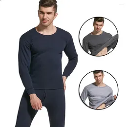 Men's Thermal Underwear 2024 Autumn Winter Warm Suit For Men Velvet Thick Long Sleeve Pants Sets High Quality Cotton Clothing