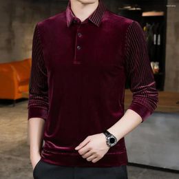 Men's Polos Men Shirt Slim Fit Business Warm Thicken Spring T-shirt For Dating