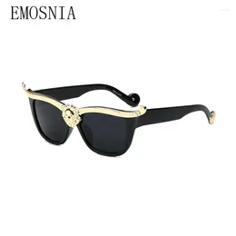 Sunglasses Oversized Cat Eye Pc Frame Women's Fashion Luxury Cool Sun Glasses For Men Gold Lion Retro Uv400 Eyewear Party
