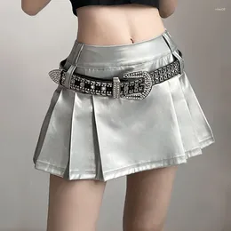 Skirts Skirt Sexy Mini Length Fashion Zippers Pleated High Waist Retro Sweet Preppy Style Streetwear