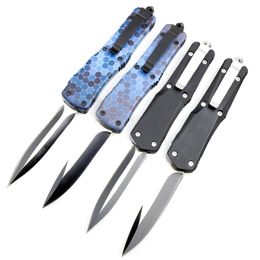 Special Offer C9271 Automatic Tactical Knife 440C Two-tone Black Blade Zn-al Alloy Handle Outdoor Camping Hiking Survival Pocket Knives with Nylon Bag