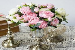 Artificial flowers for decoration Rose Peony Silk small bouquet flores party spring wedding decoration mariage fake Flower9308420