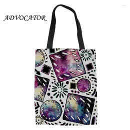 Evening Bags Heavy Duty Shopping Geometric Starry Sky Printing Shopper Bag Teenagers College Book Shoulder Pouch For Ladies Bolsa