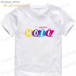 T-shirts Cartoon Girl T-shirt Dhaarmik Happy Huli Gift Indian T-shirt Baby T-shirt Childrens Clothing Boys Graphic T-shirtL2405