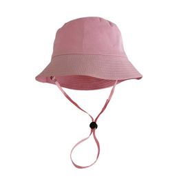 Caps Hats Baby bucket hat accessories summer sunshine fishing hat for boys and girls childrens windproof rope mom and my hat d240509