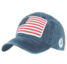 USA Flag Patch Denim Washable 6 Colours Hat Baseball Caps Adjustable Snapback Men Women Outdoor Sports Cap4082925