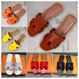 sandals slippers designer slides sandals women geach Slippers Genuine Leather Classic Brand Luxury Summer Oran Sandals Men Women with Dust Bag Size