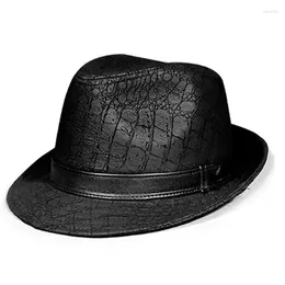 Berets Winter Genuine Leather Suede Print Black GeometryTop Hats For Men/Women British Gentlemen Wide Brim Stetson Fedoras 55-60cm Fitt