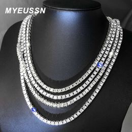 Iced Out Tennis Chain Necklace 3MM 5MM Men Hip Hop 1 Row Rhinestone Choker Necklaces Crystal for Men Punk Jewelry Christmas Gift