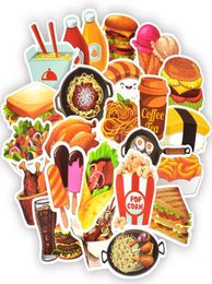 50 PCS Waterproof Retro Delicious Foods Vinyl Decals Stickers Toys for Kids DIY Takeaway Bag Hand account Cupboard Refrigerator Fu9043500