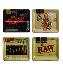 Raw Rolling Tray Metal Cigarette Smoking Trays Tobacco Plate Case Storage 18125cm Smok Accessories Grinder Roller9338459