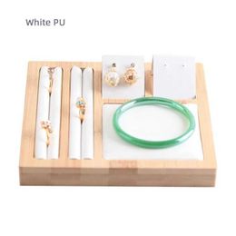 Jewelry Tray Bamboo Multifunctional Display Tray Board Rings Earring Display Rack Jewelry Storage Organization Props