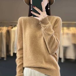 Women's Knits Tees Warm womens sweater soft O-neck zipper autumn and winter casual knitting solid Colour regular womens knitting womens knittingL2405