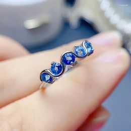 Cluster Rings Natural London Blue Topaz For Women Silver 925 Jewelry Luxury Gem Stones 18k Gold Plated Free Shiping Items Party Gifts