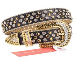 Belts Luxury Studded Crystal Belt For Women Men Diamond Strap Fashion Western Cowgirl Cowboy3756837