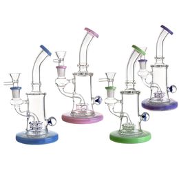 7.9inch Various Colors Flower Pearl Glass Bong Dab Rig with Glass Bowl and Filter for Hookahs H880