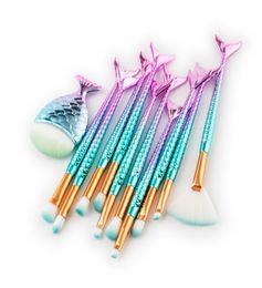 Unicorn Makeup Brushes pincel de maquiagem Cosmetics Foundation Powder Eyeshadow Eyelashes Contour Fishtail Make Up Brush Tools3873324