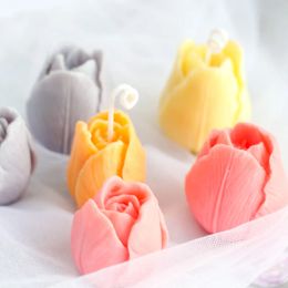 2024 3D Tulip Candle Mould Handmade DIY Flower Soap Silicone Mould Chocolate Cake Mould Silicone Mould Soap Forms Soap Making Supplies for DIY