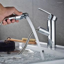 Bathroom Sink Faucets Basin Faucet Single Handle Hole Mixer Tap Deck Mounted And Cold Pull Out Washbasin