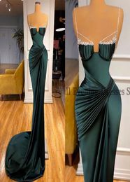 Sexy Prom Dress Mermaid Spaghetti Straps Floor Length Evening Party Gowns Dresses 2022 Beadings Saudi Arabia Plus Size 03299087027