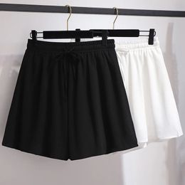 Plus Size 6XL 150KG Women Chiffon Shorts arrival casual summer women shorts Casual Black White 240429